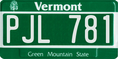 VT license plate PJL781
