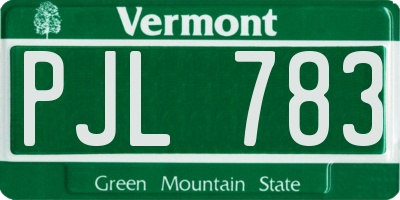 VT license plate PJL783