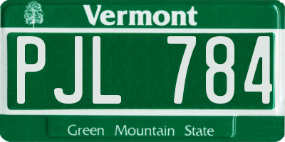 VT license plate PJL784