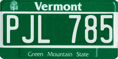VT license plate PJL785