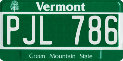 VT license plate PJL786
