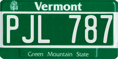 VT license plate PJL787