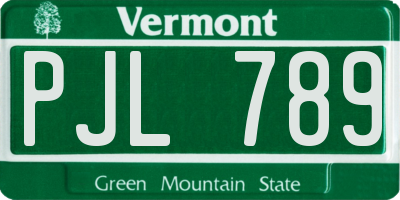 VT license plate PJL789