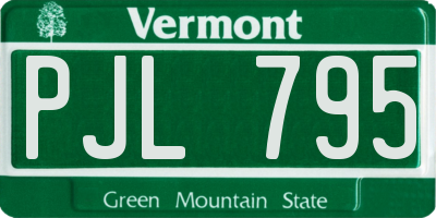 VT license plate PJL795