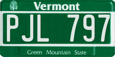 VT license plate PJL797
