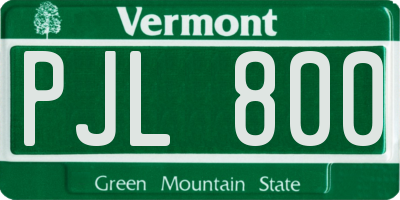 VT license plate PJL800