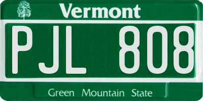 VT license plate PJL808
