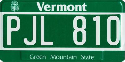 VT license plate PJL810