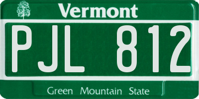 VT license plate PJL812
