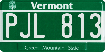 VT license plate PJL813