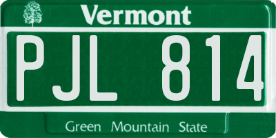 VT license plate PJL814