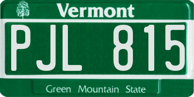 VT license plate PJL815