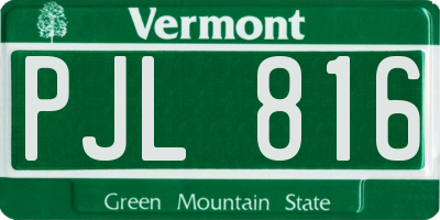 VT license plate PJL816