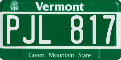 VT license plate PJL817