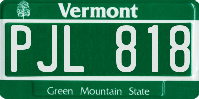 VT license plate PJL818