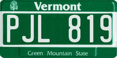 VT license plate PJL819