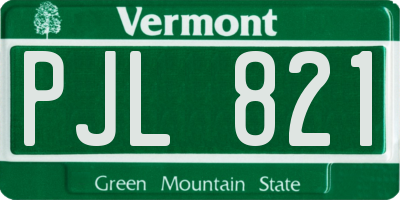 VT license plate PJL821