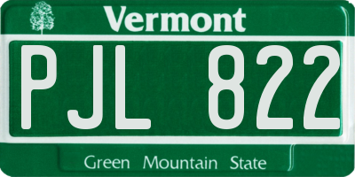 VT license plate PJL822