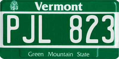 VT license plate PJL823