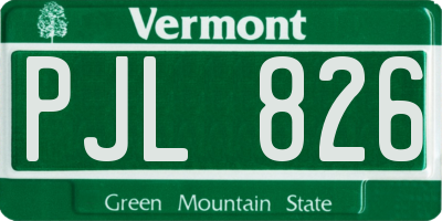 VT license plate PJL826