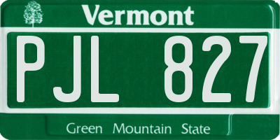 VT license plate PJL827