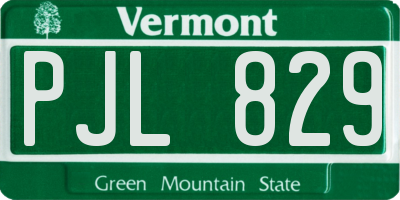 VT license plate PJL829