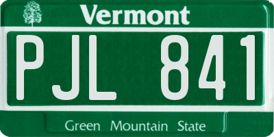 VT license plate PJL841