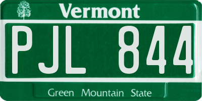 VT license plate PJL844