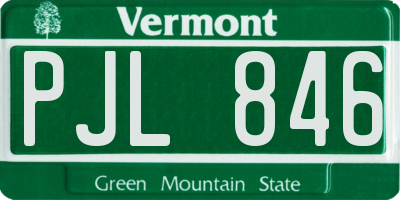 VT license plate PJL846