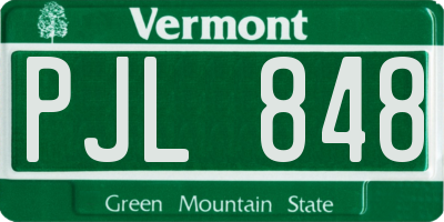 VT license plate PJL848