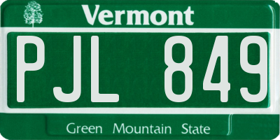VT license plate PJL849