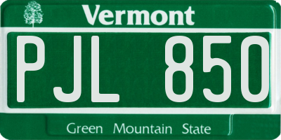 VT license plate PJL850