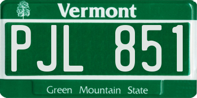 VT license plate PJL851