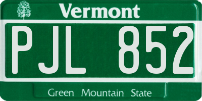 VT license plate PJL852