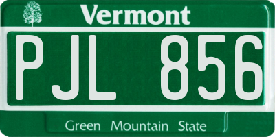 VT license plate PJL856
