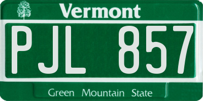 VT license plate PJL857