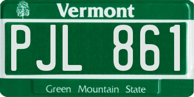 VT license plate PJL861