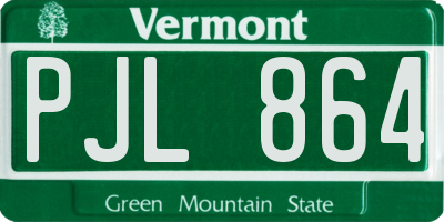 VT license plate PJL864