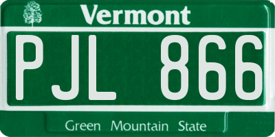 VT license plate PJL866