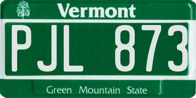 VT license plate PJL873