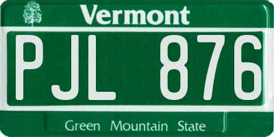 VT license plate PJL876