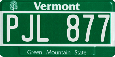VT license plate PJL877