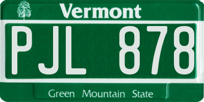 VT license plate PJL878