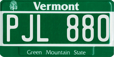 VT license plate PJL880
