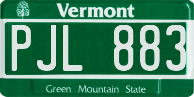 VT license plate PJL883