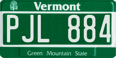 VT license plate PJL884