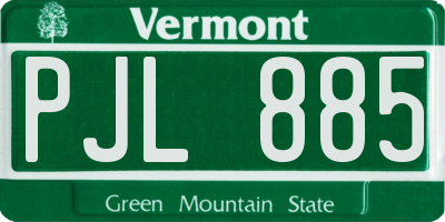 VT license plate PJL885