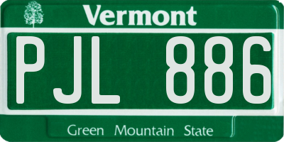 VT license plate PJL886