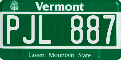 VT license plate PJL887