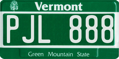 VT license plate PJL888